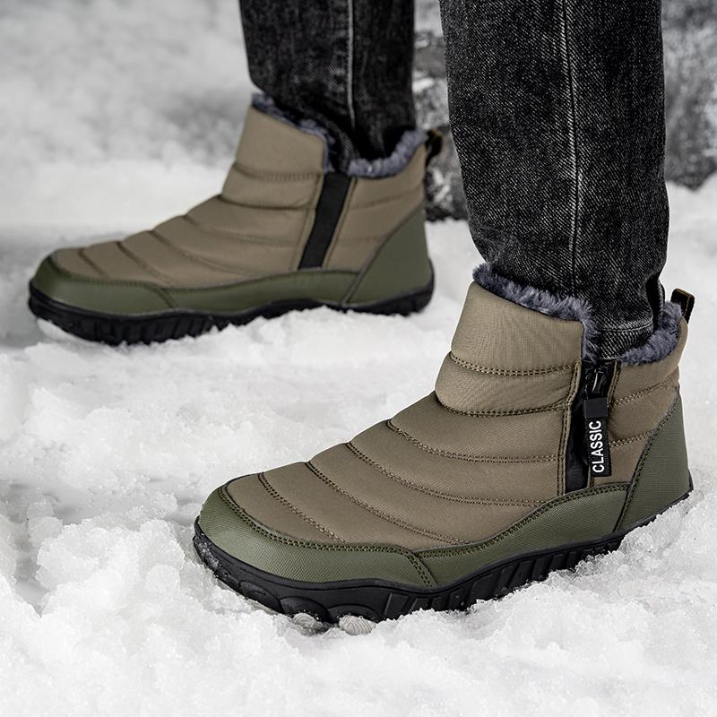 Winter Men's Waterproof Snow Boots High-top  Warm Plush Shoes Outdoor Cotton Shoes