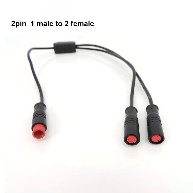 M8 Julet Waterproof 1 Male To 2 Female 2/3/4/5/6 Pin Ebike DC Splitter Sensor Connector Cable Electric Bicycle Butt Joint Plug