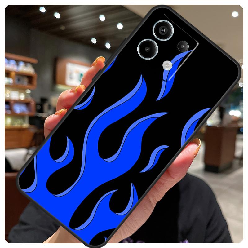 Flame Painted Fire Pattern Case For Xiaomi Redmi Note 14 10 13 12 11 15 Pro Plus Cover For Redmi 15 15C 12C 13C 14C 10C