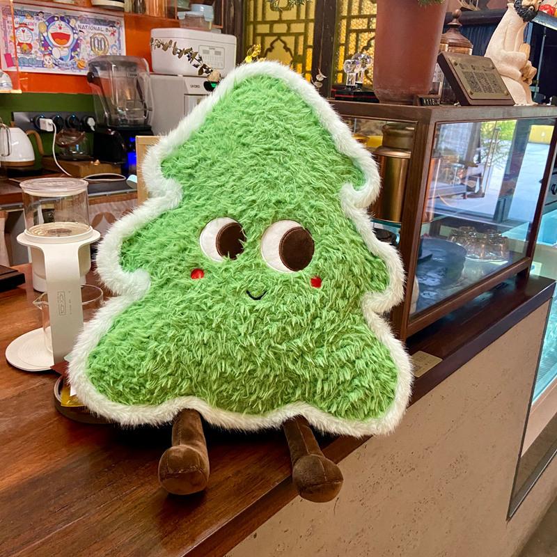 Cartoon Christmas Tree Pillow Christmas Decoration Plush Toy Doll Living Room Sofa Ornament Doll Cushion