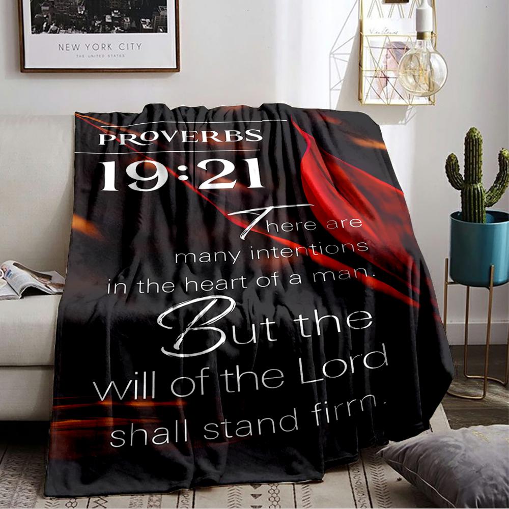 Proverbs 19:21 Inspirational Quote Flannel blanket for bedroom, living room, sofa, and nap