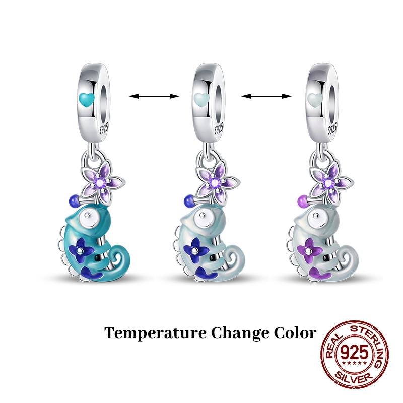 Fit 3Mm Original Bracelets Fashion Copper Chameleon Ladybird Change Color Charms Beads Fine Diy Jewelry Gifts