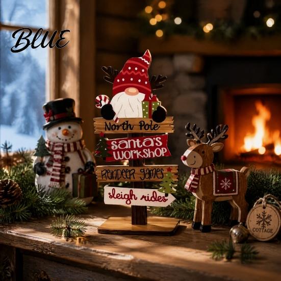 Rustic Christmas Tiered Tray Decor Table Decoration Wooden Tabletop Sign Vintage Farmhouse Decorative Decorations for Fireplace Desktop Plaque