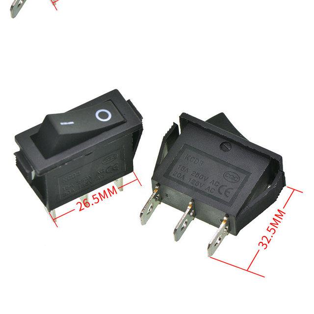 Stlxy KCD3 Rocker Switch ON-OFF 2 Position 3 Pin Electrical equipment With Light Power Switch 16A 250VAC/ 20A 125VAC