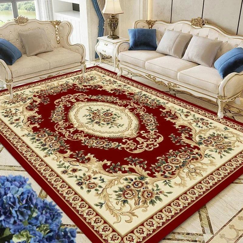 European Style Luxury Bedroom Carpet for Living Room Large Rugs  Home Decoration Washable Sofa Table Mat High-end Cloakroom Rug