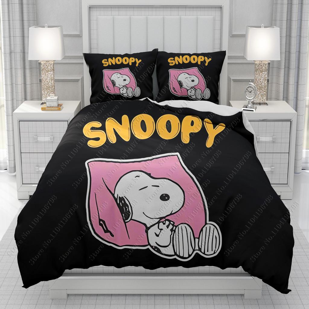 Snoopy 3D Duvet Cover Men women/Children KID Printing Disney Cartoon Bedding Set  Comforter Bed Soft
