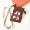 Casual Fashionable Pu Card Bag With Zipper Loose Change Bag With Hanging Rope Men'S And Women'S Card Mini Coin Bag Multiple Card Slots Id Card Bag
