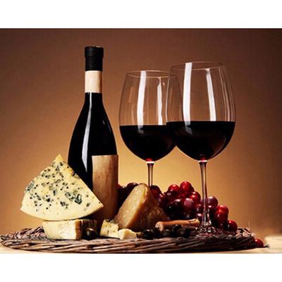 Diamante Pittura Punto Croce Fai da Te Diamante Rotondo Mosaico Diamante Ricamo Vino e Colazione