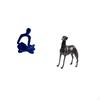 Abstract Thinker Human Figurine Sculpture And Greyhound Dog Statue Resin Animal Art