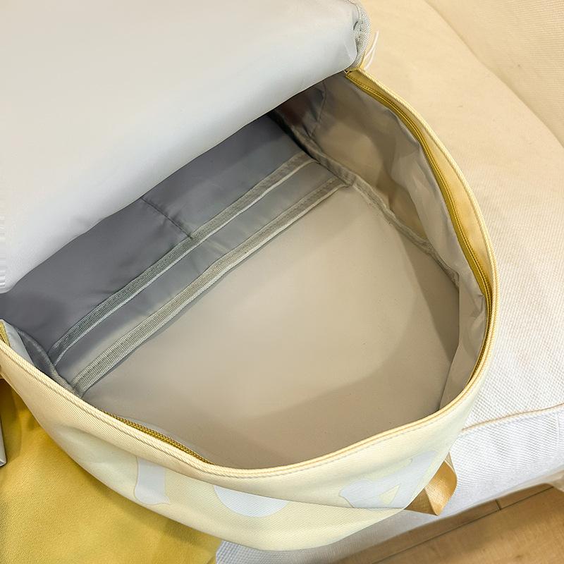 School bag Mori casual simple versatile college student school bag fresh and sweet solid color with letters light large capacity backpack