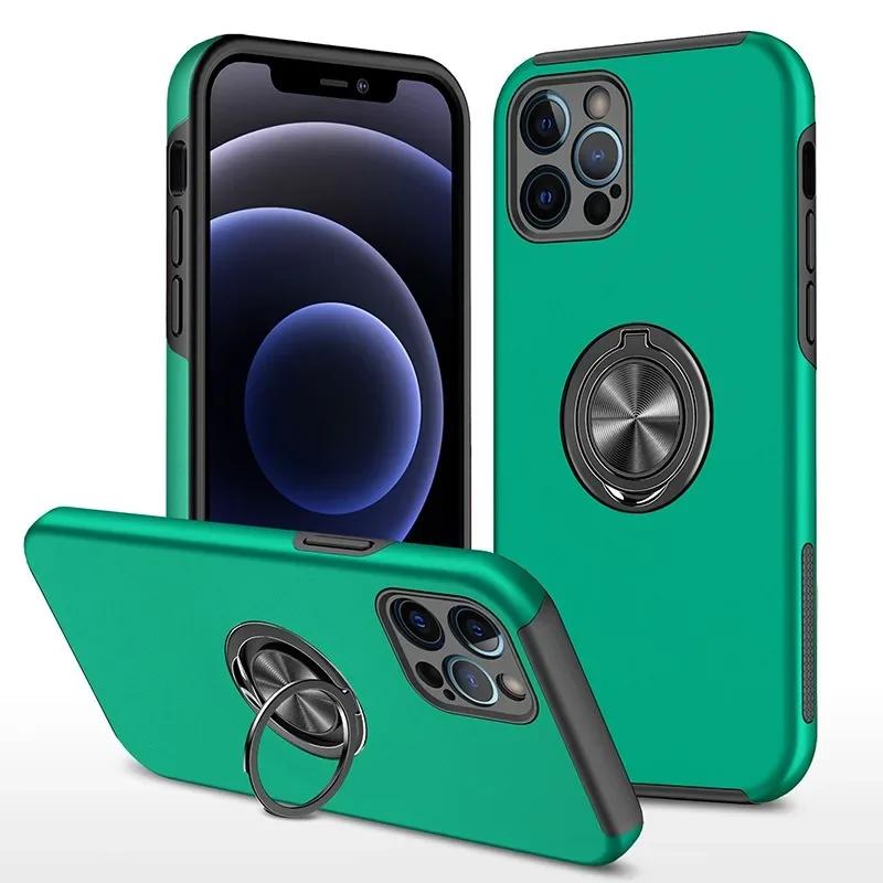 Magnetic Ring Holder Phone Case for IPhone 13 12 Mini 16 15 14 11 Pro Max XS X XR 7 8 Plus Plastic Hard Shell Shockproof Cover