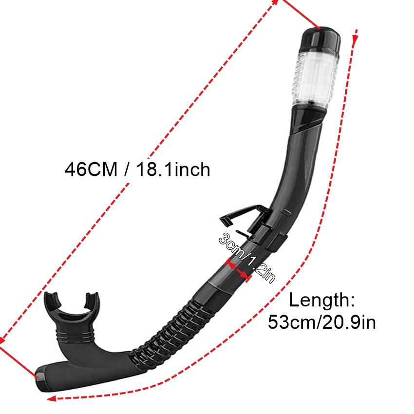 Trockenschnorchel - 100% Erstickungssicher, Automatisches Dichtventil, 180°Flexschlauch, BPA-Frei, für Erwachsene Schwimmen/Tauchen (53cm/20.8")