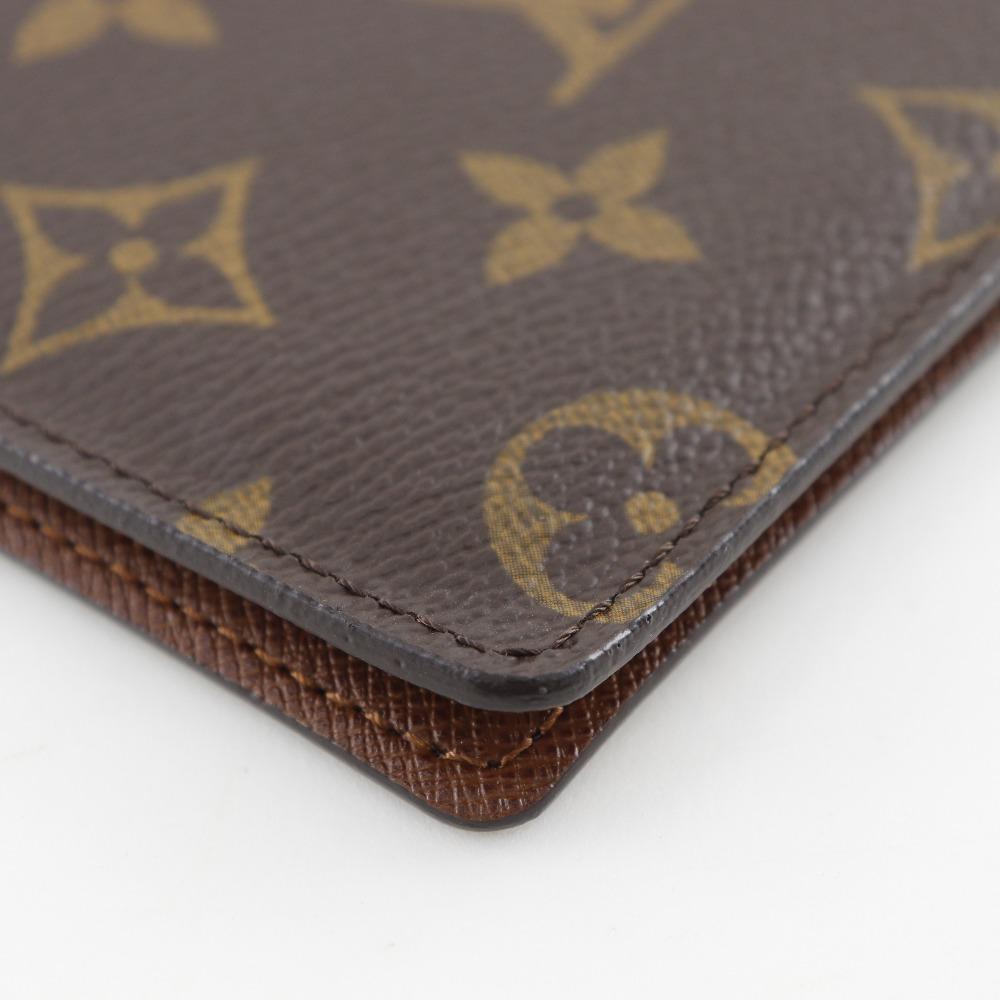 LOUIS VUITTON Porto 2 cult Vertical Pass case M60533 Pass holder Brown Monogram canvas unisex Used