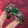 Faceted Zambian Emerald Cuff Bracelet Copper Wire Wrapped Adjustable Bangle Rainbow Moonstone Gemstone Cuff Handmade Copper Jewelry For Gift