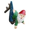 Flowerpot Dwarf Statue Planter Hanging Gnome Figurine Resin Dwarf with Pants Hanging on Branch Ornament for Garden Fence Window Box