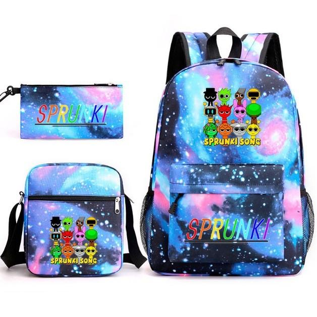 Sprunki Music Game Backpack With Cartoon Print And Ergonomic Shoulder Straps For Teens