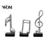 Black Resin Music Figurine 3Pcs Minimalist Note Sculpture, Treble Clef & Eighth Quarter Desk Desktop Decor for Piano Room Living Room, Matte