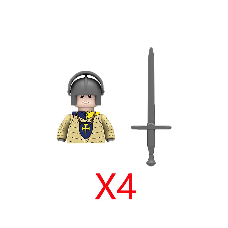 Military Building Blocks Medieval Solider Figures Knights of Jerusalem Crusades The War of Roses Legion War-horse Weapons Shield