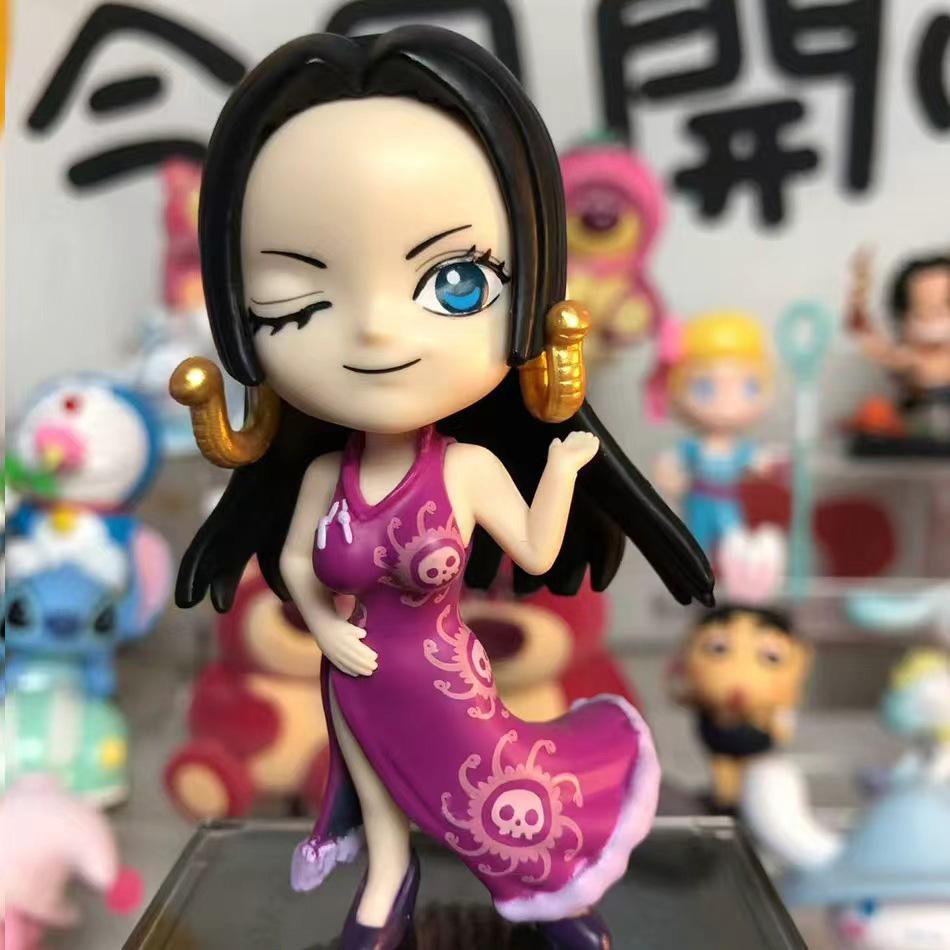 8pcs Anime One Piece Figures Model Dolls Toys Cute Luffy Oka Shichibukai Ace Boa Hancock Jinbe Collection Toys Full Set