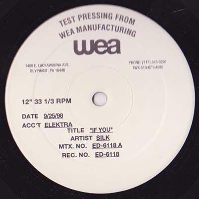 

12inch Record SILK - If You ED6118 Elektra 1998 US Soul/Funk Used