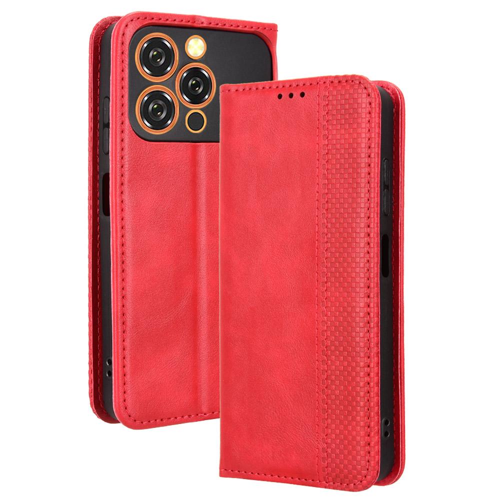 Flip Cover Compatible for Oukitel C17 Leather Case [Flip Vintage Leather] Shockproof Durable Retro Phone Case