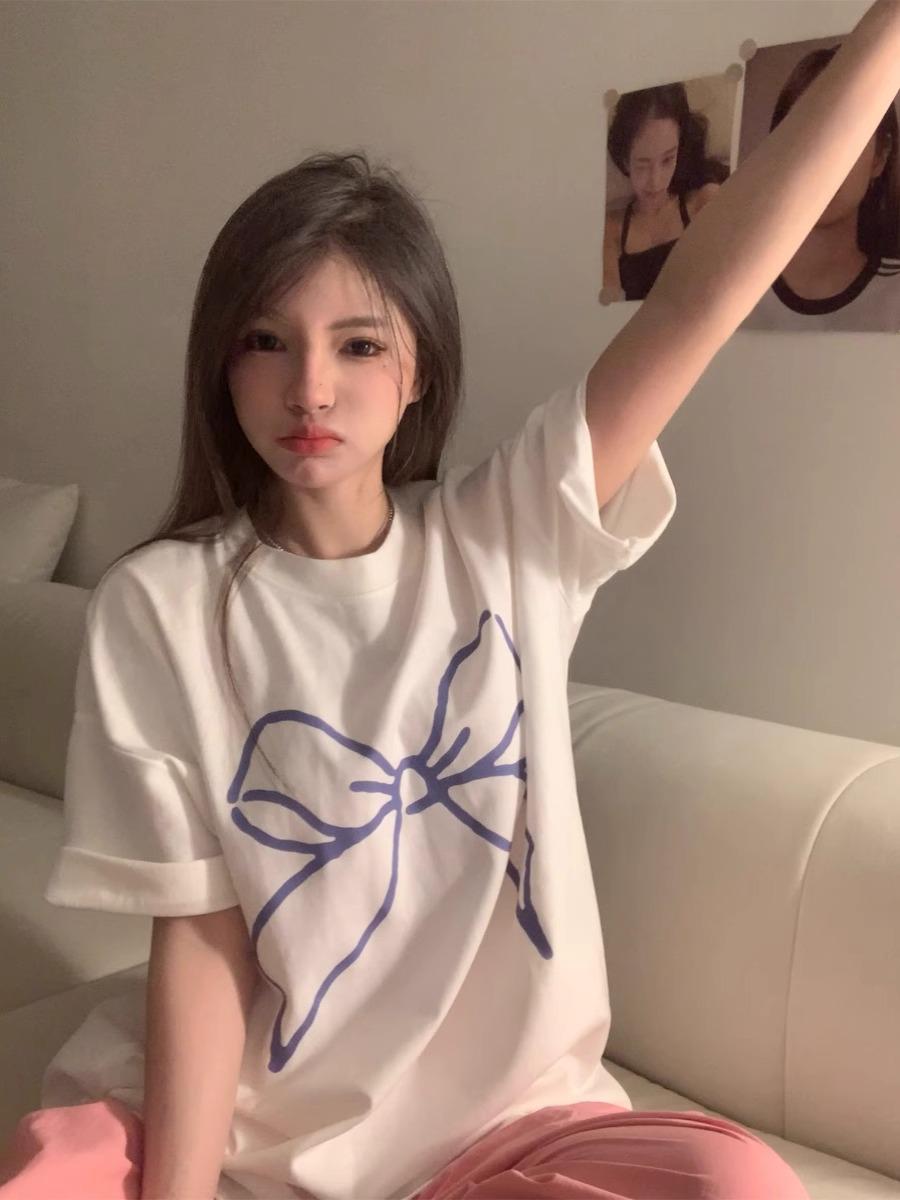 

2025 Summer Women s Casual White Round Neck Short Sleeve Slimming T-Shirt M білий