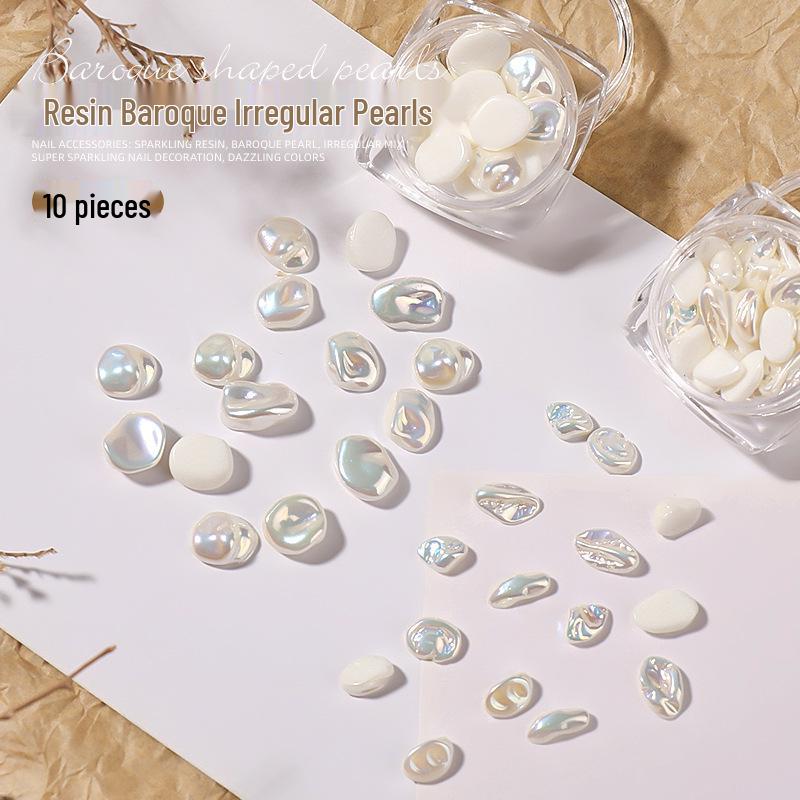 

Baroque Irregular Pearl & Shell Resin Nail Art Rhinestones Set