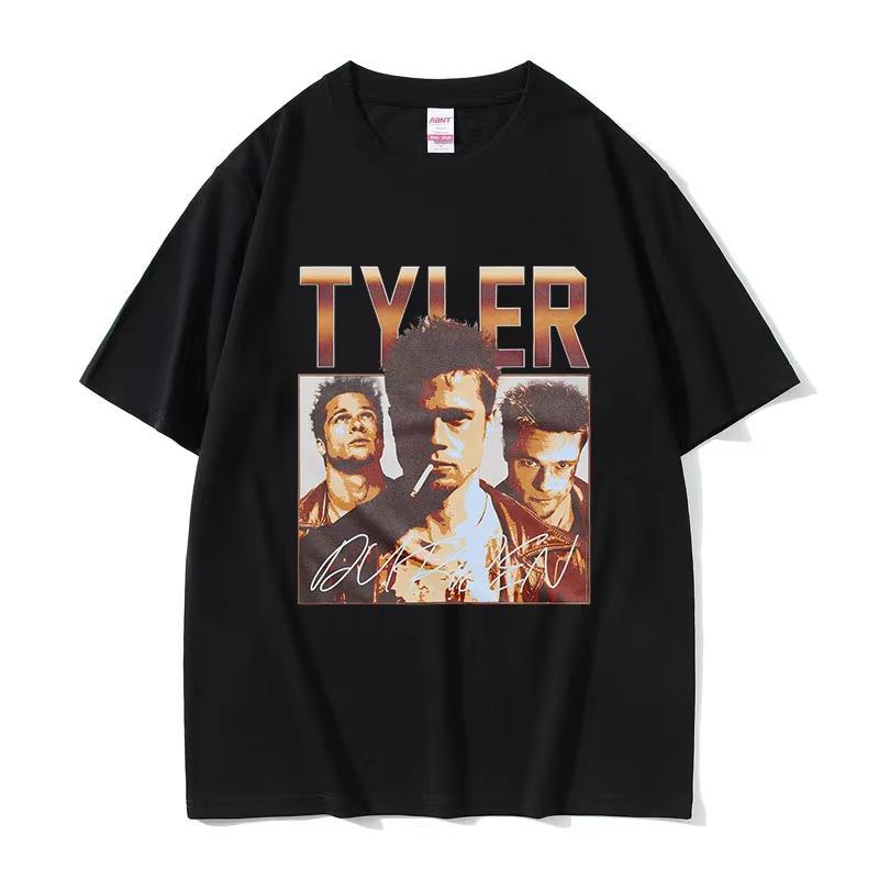 2025 Summer 90s Movie FIGHT CLUB Graphic Tee Shirt Unisexs Hip Hop Vintage Gothic Unisex Fashion 100 Pure Cotton Printed Tshirt