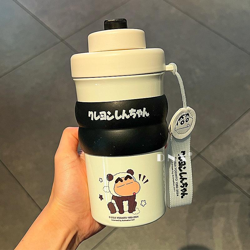 

Crayon Small New Нержавеющая сталь Двойной Питьевой Термос Чашка Большая Емкость Кофейная Чашка Для Мужчин и Женщин На Открытом Воздухе Детей Портативная Чашка Для Воды 500ml