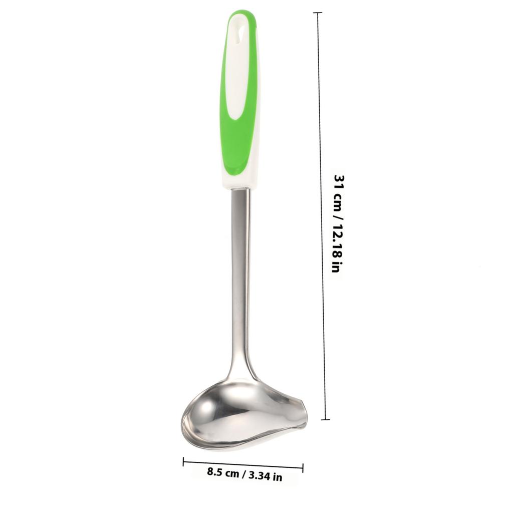 Anti-Slip Angled Sauce Ladle Stainless Steel Soup Spoon For Gravy Oil Serving Buffet Restaurant Kitchen Tool
