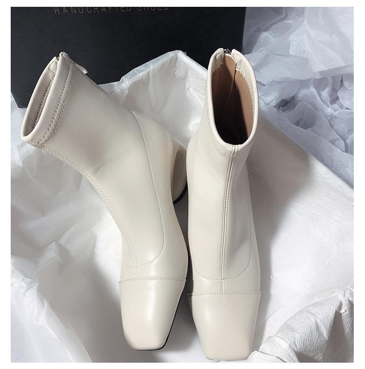 Fashion New Women's Metal Hollow Heel Iron Head Metal Pointed Toes Modern Short Boot for Women Winter Street Style Low Heel Boots Female