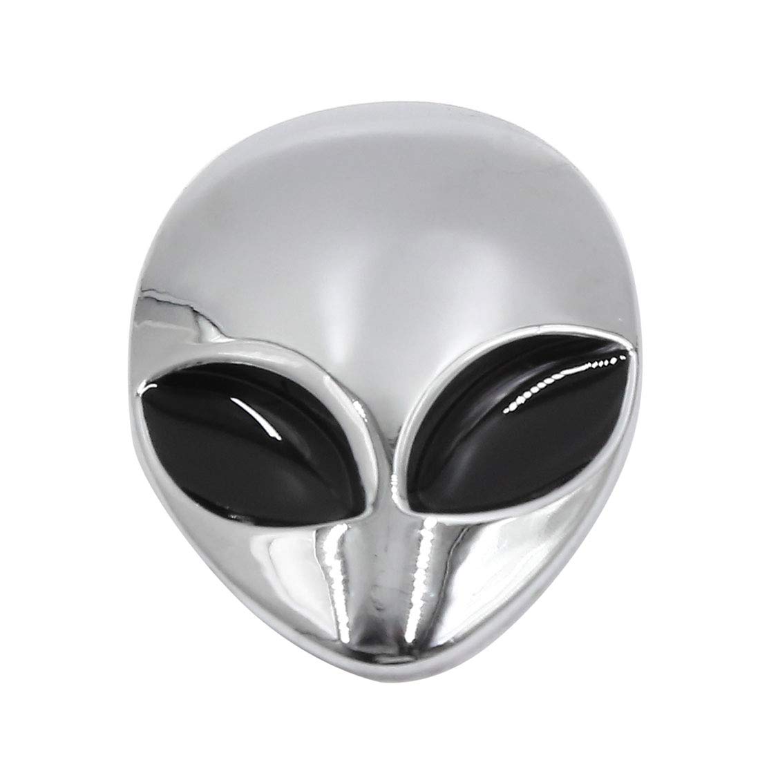 

uxcell Car Sticker Silver Tone 3D Alien Head Shape Car Body Decorative Emblem Badge Decal Sticker