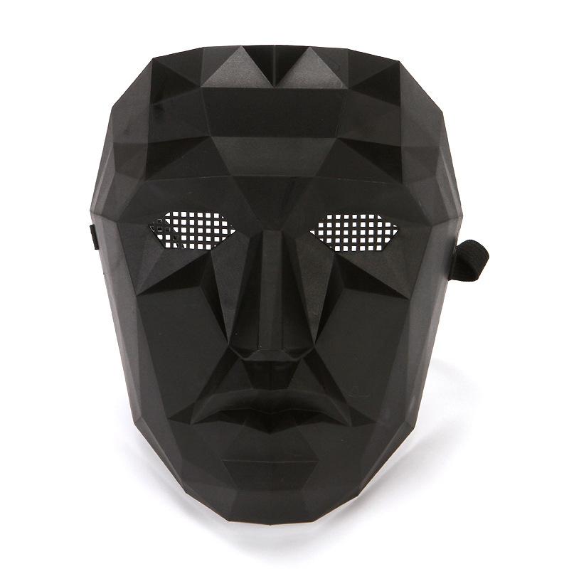 Led Light Up Mask Korean Cosplay Disguise Mask Square Circle Triangle Glowing Mask For Halloween Party Film Theme Neon Mask