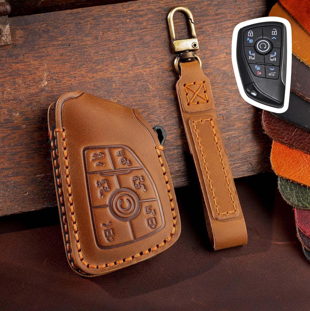 Leather Key Cover for Buick Century & Envision - Custom Fit with Protective Buckle Shell