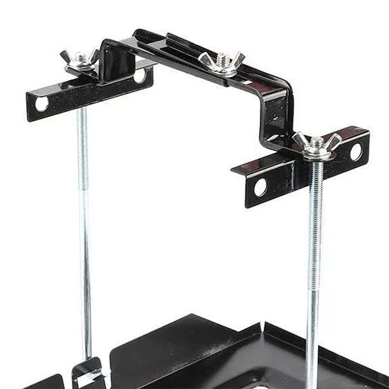 Corrosion-Resistant Steel Battery Holder Universal Battery Hold Down Tray Adjustable Bracket Clamp Battery Storage Tray
