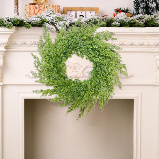 35/40/45/50/55CM Artificial Boxwood Wreath Indoor Outdoor Front Door Wall Hanging Fake Greenery Spring Leaves Garland Decoration