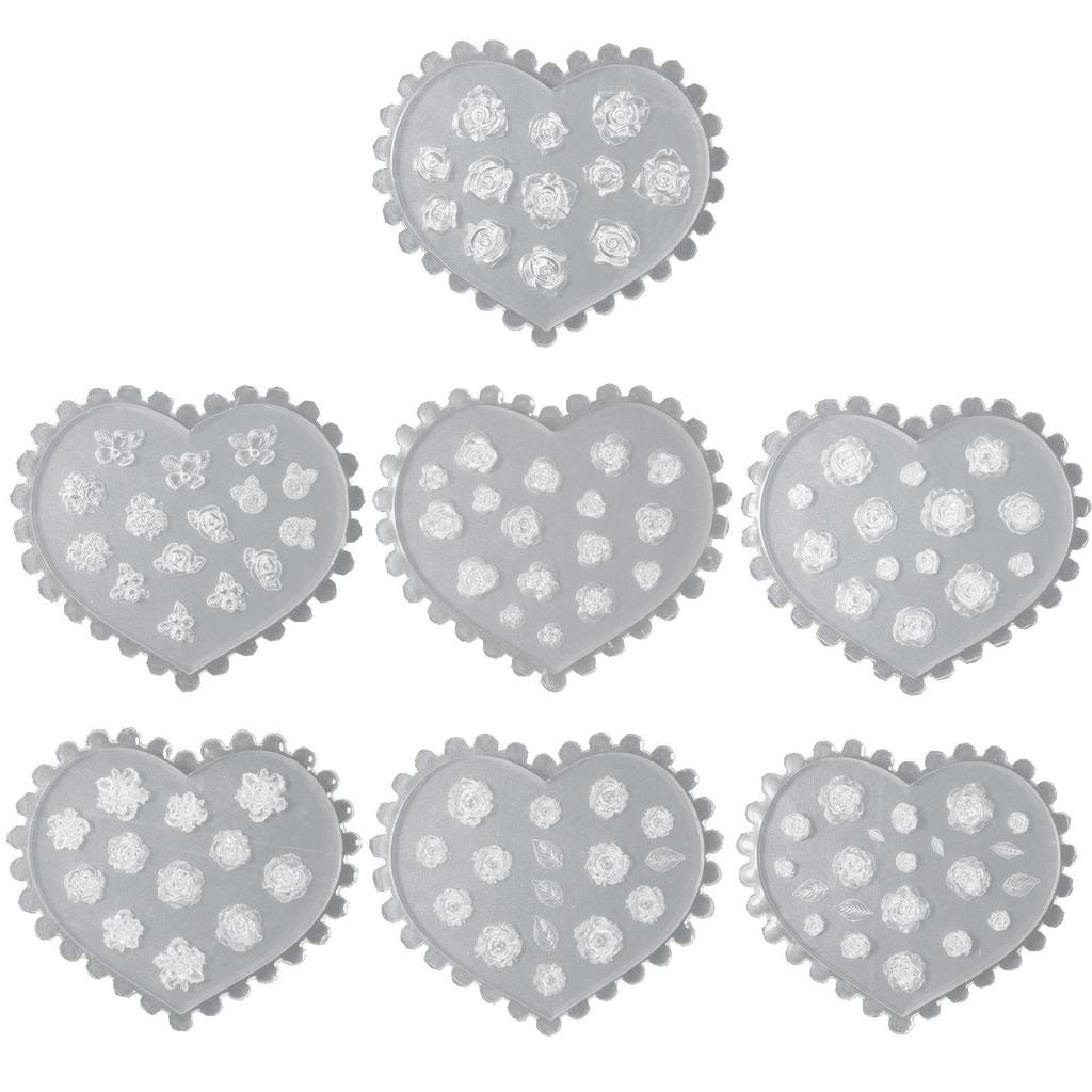 Nail Art Silicone Mold 3D Flowers Nails Making Molds Embossed Nail Stencils Sculpture Mould Decorations for Manicurists