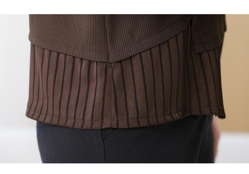 Women's Spring Summer Long Sleeve Chic Slimming Two-Piece Layered Top for Middle-Aged & Elderly