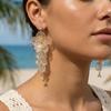 Transparent Textured Resin Flower Tassel Drop Earrings For Women Men Exquisite Trendy Floral Petal Dangle Earring Summer Jewelry
