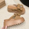 Fashion 8CM Casual Wedge Slippers Women New Summer Non Slip Platform Sandals Woman Flower Comfortable Female Chunky Beach Slippers