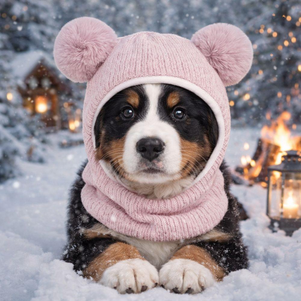 Cute Pet Knitted Warm Hat Noise Reduction Hearing Protection Dog Calming Earmuff Handmade Comfortable Pet Headgear