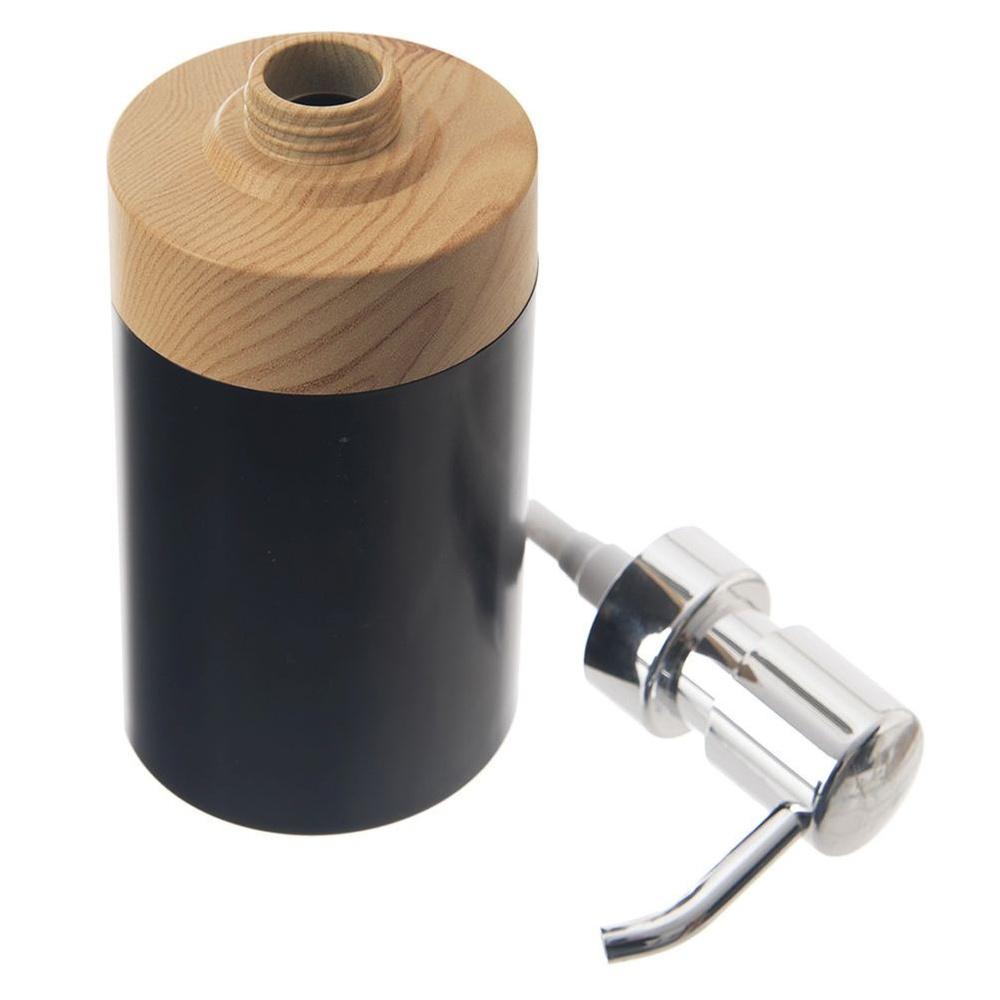 Dozownik Łazienkowy Kuchenny na Mydło w Płynie Żelu Pojemnik Czarny Bambus