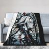 Buntglas Arlecchino Genshin Impact Decken Korallenfleece Plüsch Super Warme Überwürfe für Bettwäsche Schlafzimmer Bettwäsche Überwürfe