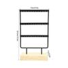 36 Holes Metal Jewelry Storage Rack Display Stand Earrings Necklace Organizer with Wood Base