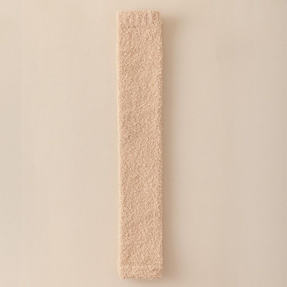 New Thick Long Tube Socks Coral Fleece Over Knee Knee Sleeves Comfortable Warm Knee Protector Autumn Winter One Size хаки