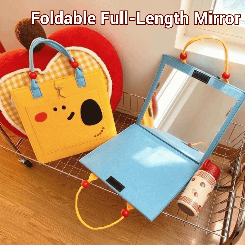 Multifunctional Portable Folding Full-Length Mirror Cute Cartoon Makeup Mirror  Camping