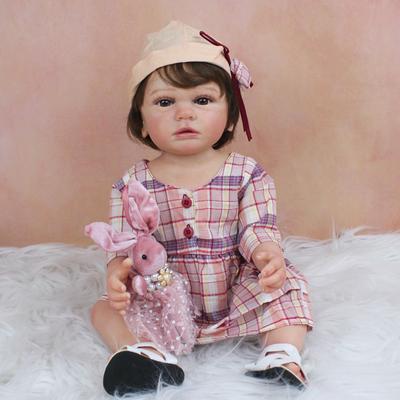 Reborn Baby Doll with 3D Skin Full Silicone Body Toy For Girl 55 CM Art Bebe With Veins Dress Up Bathe Boneca Birthday Gift