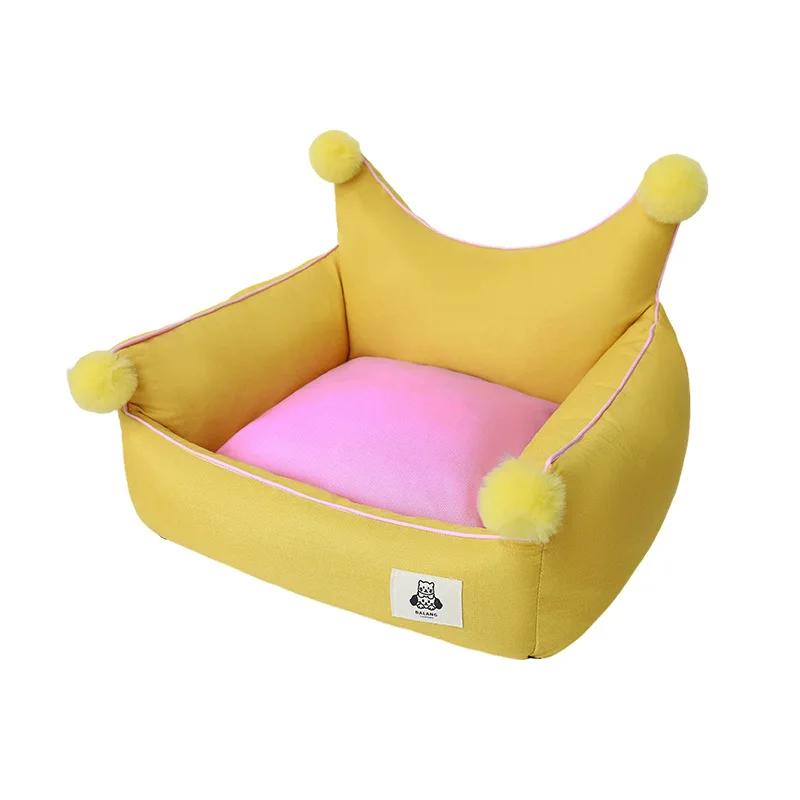 Four Seasons Pet Sofa Nest Crown Nest Backrest Nest Spring and Summer Cool Small and Medium Bichon Kennel Cat Nest Pet Nest