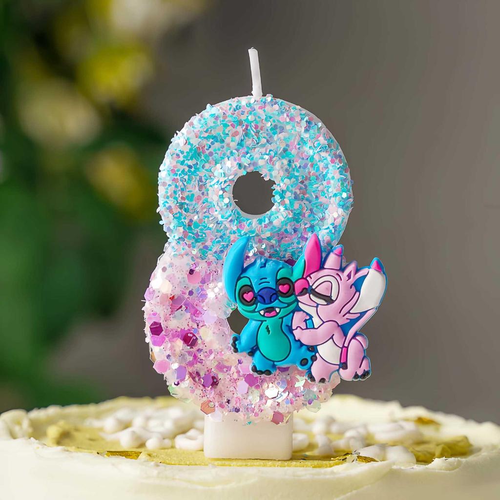 Adorable Cartoon Two-Color Number Birthday Cake Candles for Party Decorations