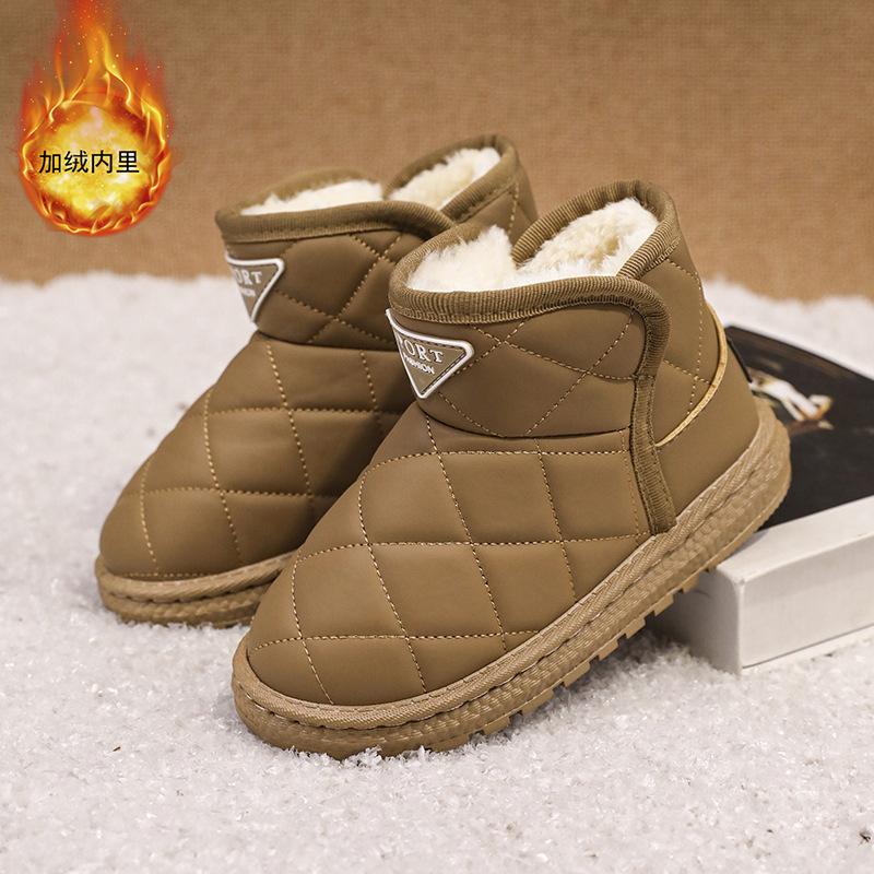 Children's snow boots Girls' cotton boots Fleece thickened warm short wool boots Lightweight medium and small children's Korean version snow cotton
